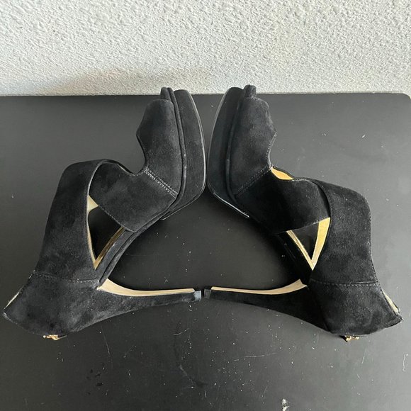 Michael Kors Women's Black Suede Platform Heels Size 9.5 Style AF13E - Picture 9 of 11